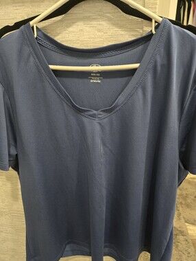 Athletic Works Blue V-Neck Short Sleeve Active Tee